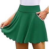 ATTRACO Tennis Skirts for Women with Shorts and Pockets Scalloped Athletic Golf Skorts