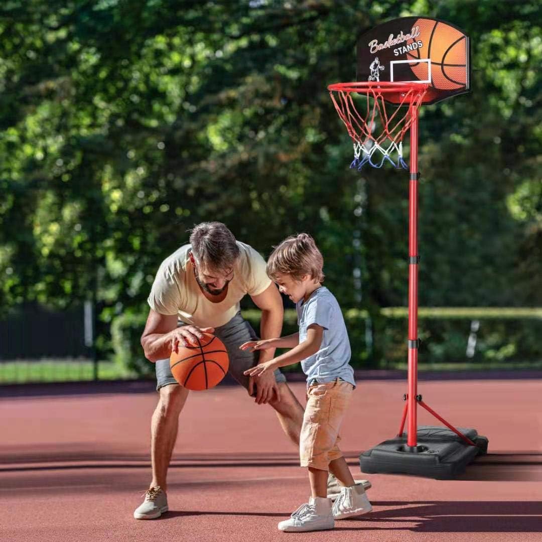 KAMDHENU Basketball Hoop, Kids Toy Basketball Hoop with Darts Target 2 in 1 with Height-Adjustable 3.2ft-6.2ft, Portable Basketball Hoop Indoor and Outdoor Activities for Kids Age 3-8: Toys & Games