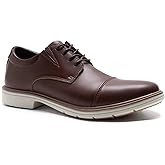 Orthopedic Business Leather Dress Shoes - Arch Support Formal Wingtip Oxford Patent Shoe for Men- Plantar Fasciitis Cap Toe Comfortable Lace Up Oxfords for Tuxedo for Foot Pain Relief