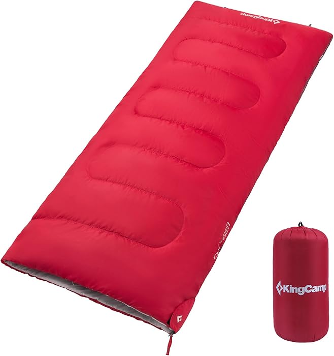 KingCamp Sleeping Bag with Compression Sack Great for Adults & Kids Indoor and Outdoor Use 3-Season Warm and Comfortable for Camping Travel