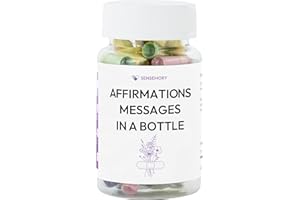 SENSEMORY Pre-Written Message in a Bottle (Affirmations), Positive Affirmations Messages in a Bottle, Affirmation Messages for Women, Mindfulness, Motivational, Christmas, New Year Gifts for Women, Men, Best Friends