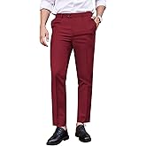 COOFANDY Men's Classic Fit Dress Pants Flat Front Straight Formal Pants Wrinkle Free Expandable Waist Suit Pants