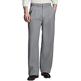 Susclude Mens Casual Dress Pants Old Money Pleated Baggy Wide Leg Slacks Vintage Stylish Relaxed Fit Work Trousers