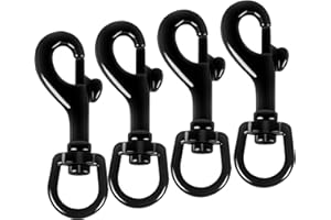 RSOTC 4 Pack Flag Swivel Snap Clips-Heavy Duty Metal Flag Snaps Hooks with Swivel Eyelet for Max 5/16" Diameter Flagpole Rope Clips for Flag, Pet Leash, Leather Craft