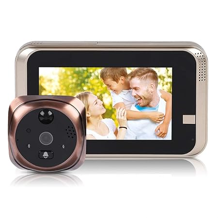 ASHATA Digitaler Türspion, 4,3 Zoll HD Bildschirm WiFi Intelligente Türspion 166° Weitwinkel Türkamera,Viewer Video Türklinge