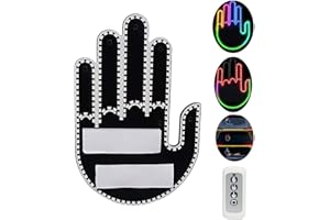 PZLYGHK Colorful Hand Gesture Light for Car,3 In1 Fun Gesture Finger Light for Car with Remote, Car Accessories LED Car Back Window Sign Car Gadgets & Road Rage Signs