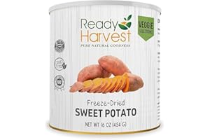 Ready Harvest Freeze Dried Food - Sweet Potatoes | Emergency Food | Pantry Staples | #10 Can | 25-Year Shelf Life | Cans Filled to the Top