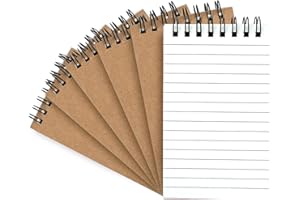 wavamawa Pocket Notebooks, 3x5 Small Notepads, Mini Top Spiral Notebook, Little Size, Lined College Ruled Paper, Tiny Memo Pads for Home, Office, Work, School, Meeting, or Travel,6 Pack
