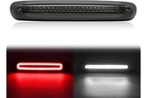 SHINEFIT LED Third 3rd Brake Light Replacement for 2007-2013 Silverado Sierra 1500 HD / 2007-2014 Silverado Sierra 2500 3500 HD Smoked High Mount Stop 3rd Brake Light Cargo Lamp