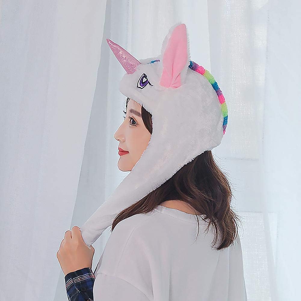 Dressfan Femme Fille Drole En Peluche Oreille Animal Chapeau Cadeau Danniversaire Jouet Avec Oreilles En Mouvement En Appuyant Sur Le Bonnet Des Animaux Cosplay Accessoires Bilkvarteret Fille
