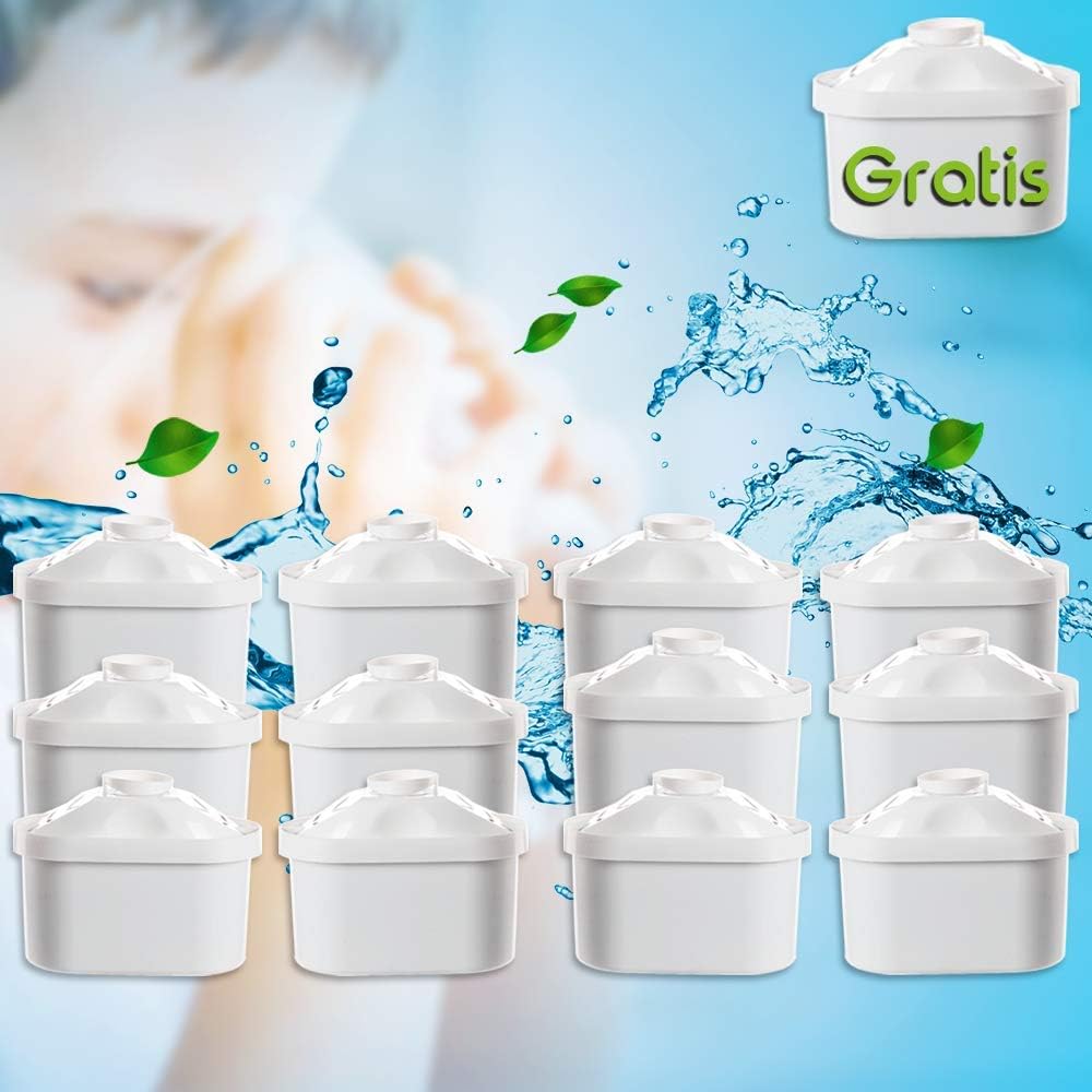 WASSERFILTER-KARTUSCHEN 12er + 1Gratis Wasserfilter Brita Maxtra Marella KOMPATIBEL || Kartuschen von AquaClean® + 1 Gratis || QUALITÄTS-GEPRÜFT (12 + 1)