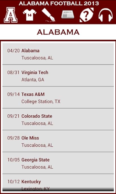 Amazoncom Alabama Football 2013 Pro Appstore For Android