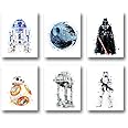 PurpleheARTs | StarWars Wall Art Poster Prints | StarWars Wall Art | Set of 6 UNFRAMED ( 8'' x 10'' ) | Posters for Boys Room | StarWars Room Decor | StarWars Bedroom Decor | StarWars Wall Decor, StarWars Decor |