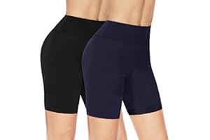 NexiEpoch 2 Pack Workout Biker Shorts Womens - 3"/5"/8" Booty Volleyball High Waisted Black Spandex Shorts for Yoga Dance