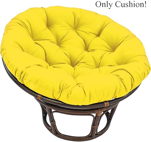 Amazon Com Msm Overstuffed Oversized Waterproof Chair Cushions Round Thicken Papasan Chair Pad Outdoor Swing Hanging Egg Seat Cushion Yellow Diameter 90cm 35inch Home Kitchen