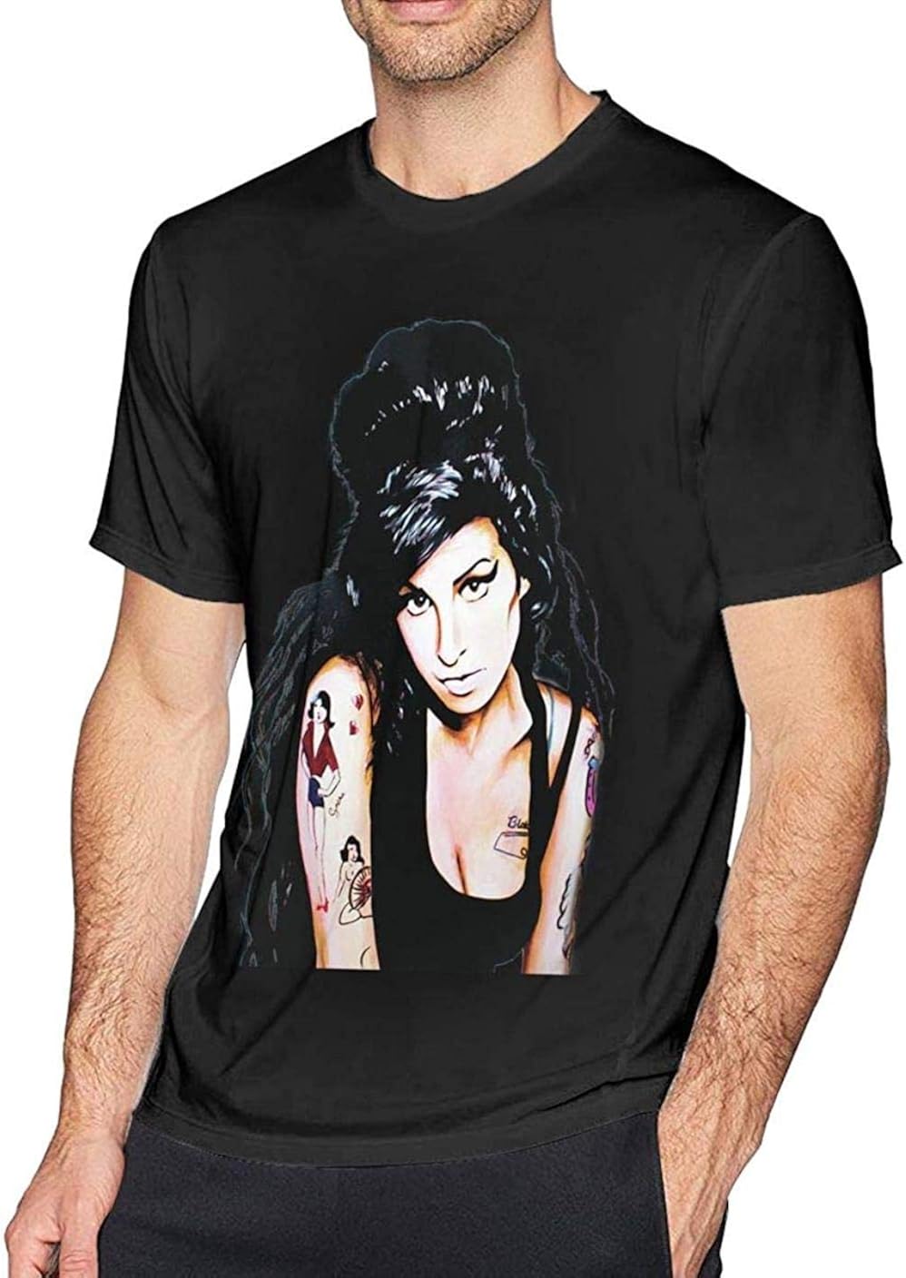 Amy Winehouse Mens Fashion T Shirt Cotton Tee Shirts Short Sleeve Amazon.co.uk Clothing