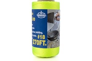 HONGDA Twisted Nylon String, 18 x 270FT Mason Line String, Nylon Twine for Masonry Job, Trot Line, Decoy Line, Net Making and Mending, Workshop, Crafts, Gardening