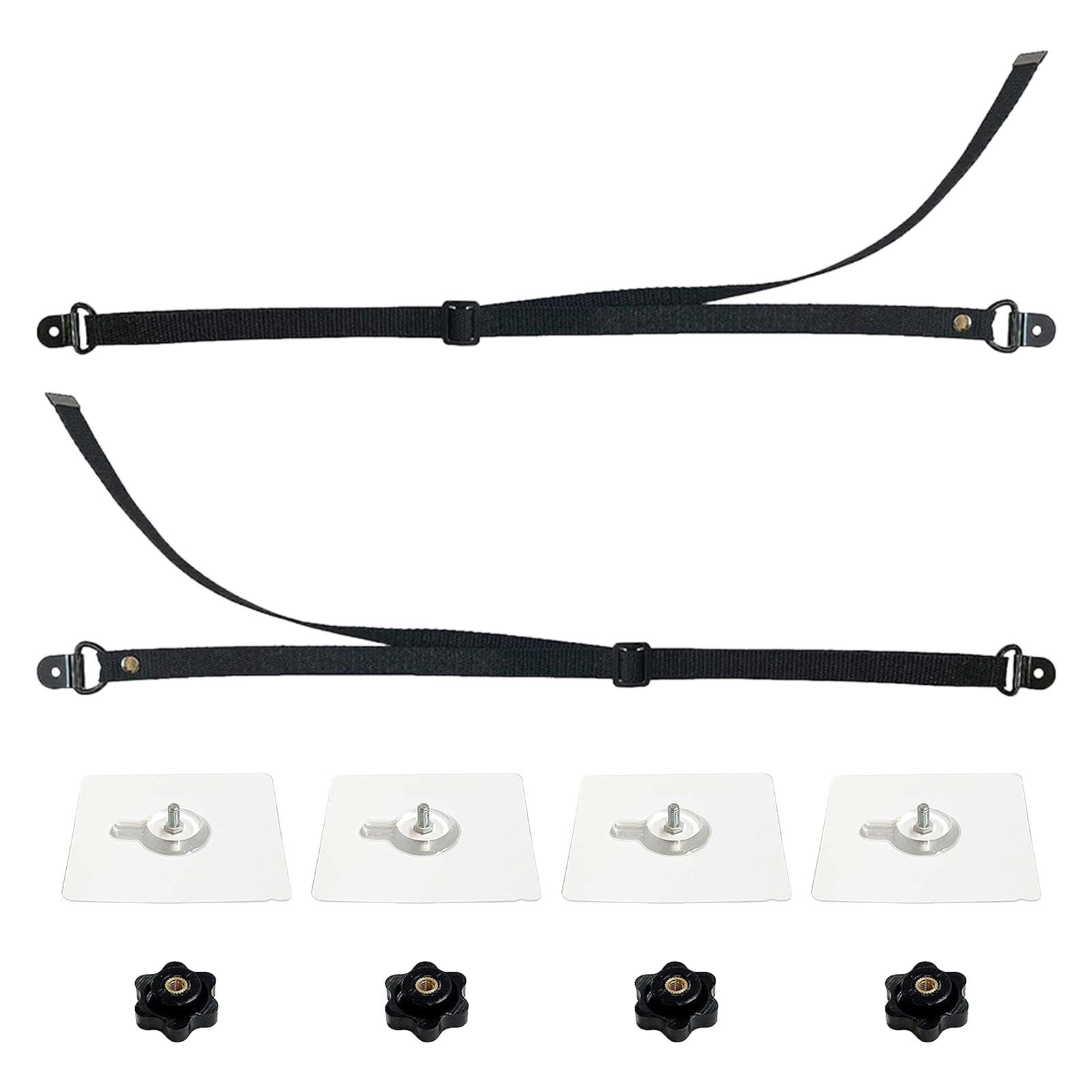 Photo 1 of 2pcs Adjustable TV Safet-y Straps, No Drill Adhesive TV Secure Strap Ant-i-Tip Furniture Wall Anchor for Stands, Flat Screens, Cabinet, Bookcase (COLOR:black)