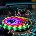 Led Strip Lights Sync to Music, 5M/16.54ft Chase Effect Led Lights Kit 5050 RGB Led Rope Lights Waterproof Led Lights Strip with 360 Degree Signals Accept RF Remote 12V AC Adapter Powered