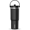 Hydrapeak Nomad 32 oz Tumbler with Handle and Straw Lid, Leakproof, Double Insulated, 32oz Cup, Stainless Steel | Black