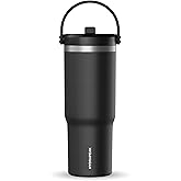 Hydrapeak Nomad 32 oz Tumbler with Handle and Straw Lid, Leakproof, Double Insulated, 32oz Cup, Stainless Steel | Black