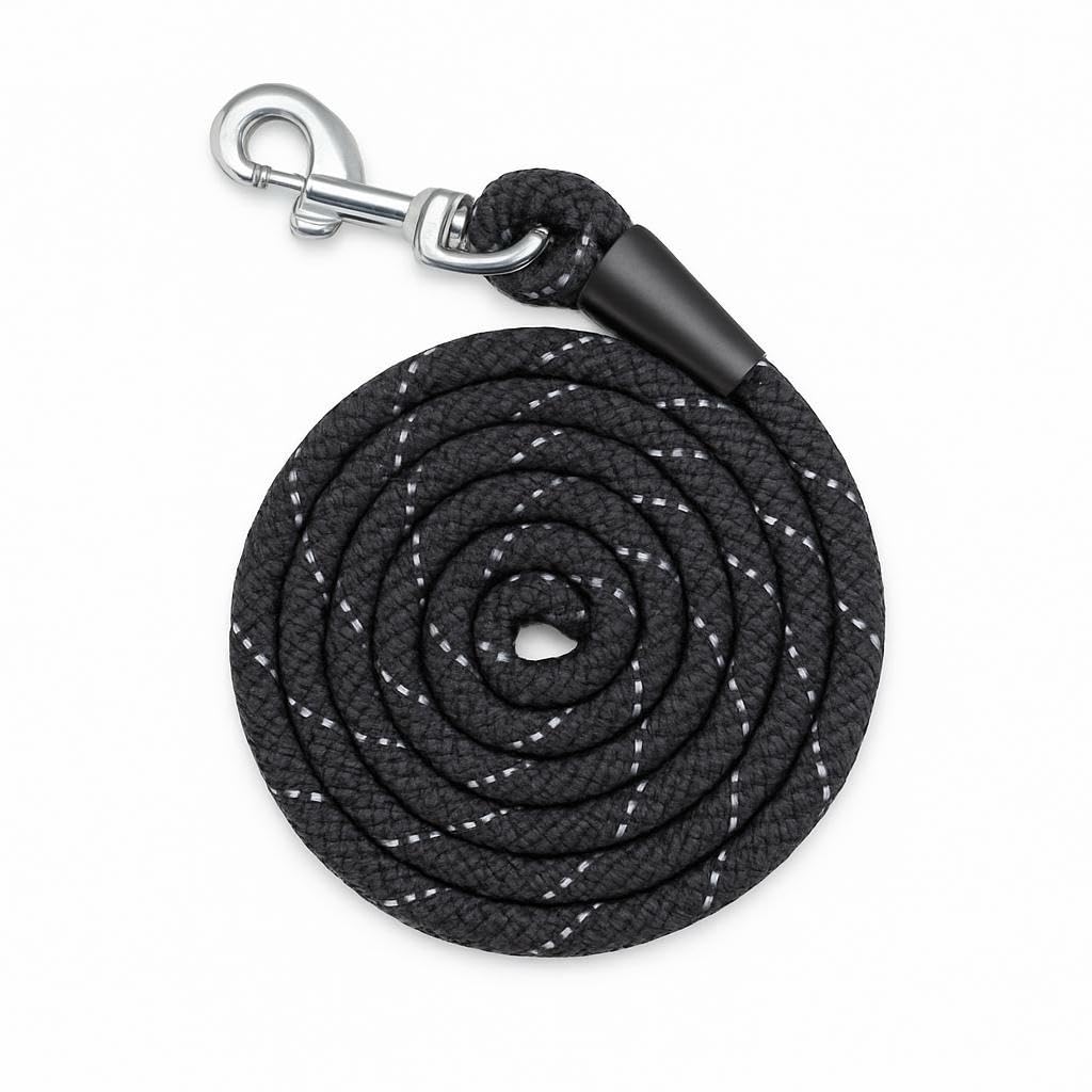 Horse lead rope for Headcollar Reflective Length 2 meters 7 Amazib Colours (Black)