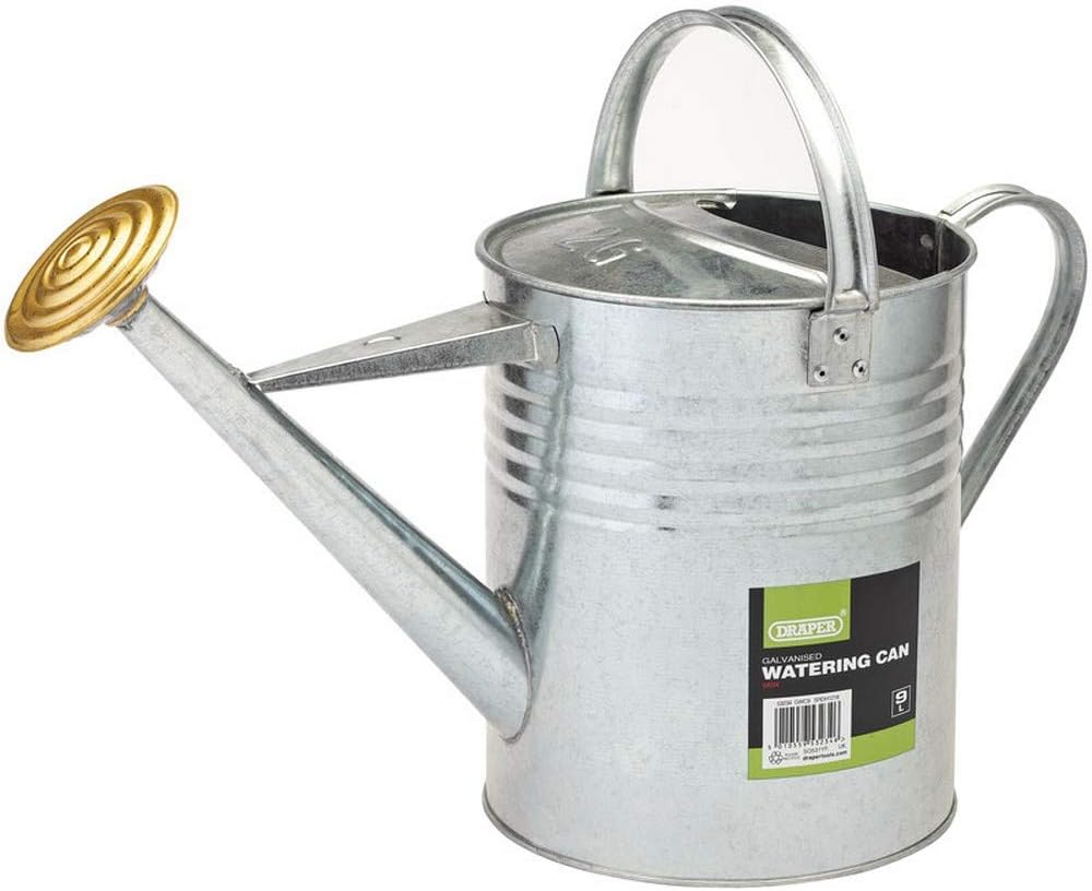 Draper 53234 Galvanised Watering Can, Silver, 9L