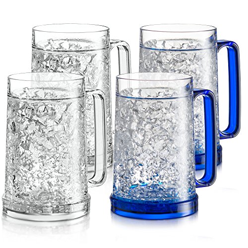 Buy Freezer Mug Double Wall 16oz. Capacity (Set of 4) 2 Blue 2
