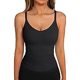 GKBK Tank Tops for Women Spaghetti Strap Ribbed Camisole Tops 2026 Slim Fitted V-Neck Soft Basic Layering Shirts