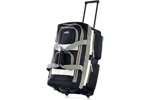 Olympia U.S.A. 22 inch Carry On 8 Pockets Wheeled Rolling Duffel Bag Water Resistant Luggage Lightweight Travel Suitcase with Retractable Handle
