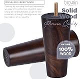 Btowin 5 inch Solid Wood Furniture Legs 4Pcs Wenge Tapered with 5/16 Inch view 2