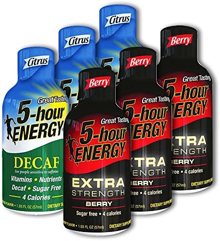 5 Hour Energy, 6 Decaf Citrus + 6 Extra Strength Berry, 12 Count