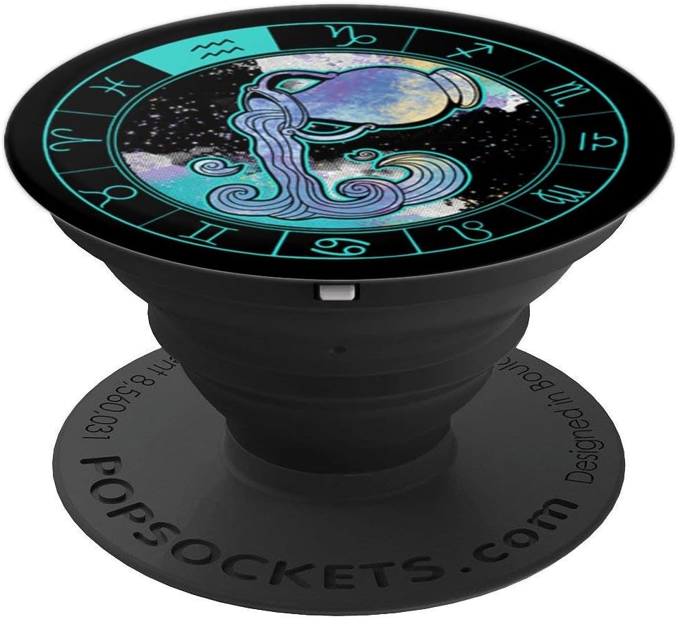 Aquarius Astrological Zodiac Sign PopSockets PopGrip: Swappable Grip for Phones & Tablets PopSockets Standard PopGrip