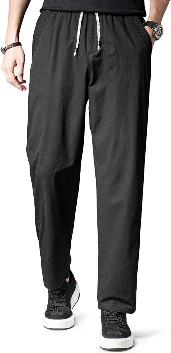 Amazon Ktmouw ズボン メンズ チノパン パンツ ゆったり ジョガーパンツ イージーパンツ 大きいサイズ 長ズボン ワイド パンツ 通気 調整紐 無地 黒 ネイビー グレー ベージュ ロングパンツ 通販