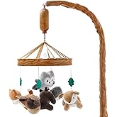 The Peanutshell Crib Mobile for Boys or Girls - Woodgrain Musical Baby Crib Mobile with 12 Lullabies, Whimsical Woodland Baby Whimsical Woodland Nursery Decor