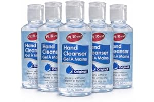 Hand Sanitizer Gel, Unscented, 60ml, Travel Size, Pack of 6, Quick Dry, TSA Approved
