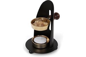 THE JERUSALEM GIFT SHOP SINCE 2004 Incense Burner, Incense Holder - Candle or Charcoal Resin - Black and Gold Heated for Home Decor Beautiful Adjustable Design Spiritual Gifts, Find Your Balance in a Fantastic Environment