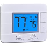 Upgraded Digital Non-Programmable Thermostat for Home 1 Heat/1 Cool Single Stage System, with Temperature &amp; Humidity Monitor and Large Blue LCD Display