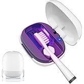 Toothbrush Covers Case San itizer and Holder with Light,Toothbrush Covers with Holder, Rechargeable Portable Toothbrush Cleaner Case(White)