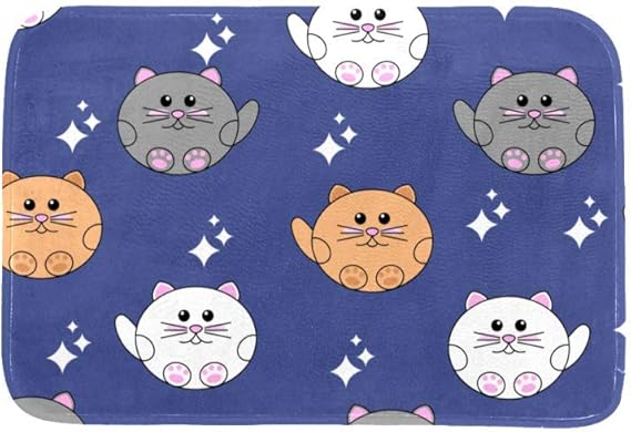 Alfombra antideslizante con diseño de gatos para salón, 30 x 20