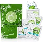 Apple Cider Vinegar Acne Face Wipes-Organic TeaTree, Rose, Chamomile, Witch Hazel.Oil free. Reduce Blemish & Acne. Tone,Restore, Sooth, Balance pH. Dry, Normal, Sensitive Skin. 25ct. USA Hello Cider