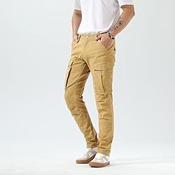 Plaid&Plain Men's and Women's Khaki Cargo Pants