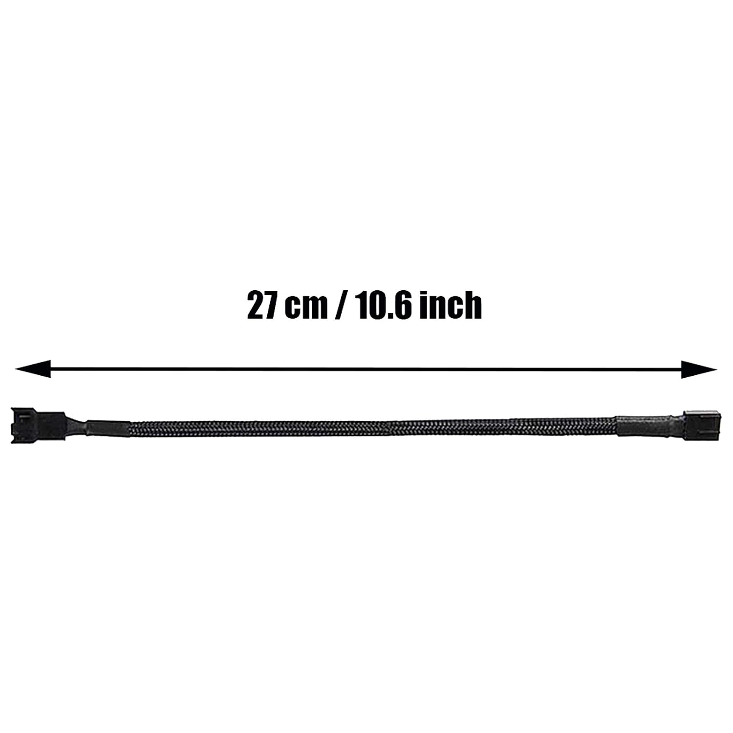 ThreeBulls 5 Pack 4-Pin PWM Fan Splitter Cable, Sleeved Braided Adapter for PC ATX Case 4-Pin/3-Pin Cooling Fan Cable (10.6") - Image 3