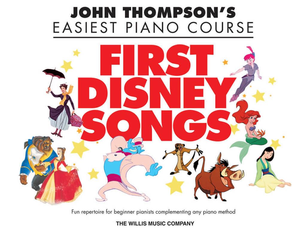 First Disney Songs | Easy Piano Sheet Music Book for Kids and Beginner Pianists | Elementary Level Piano Solos with Lyrics Piano Vocal Guitar Songbook ... Easiest Piano Course - 8 Disney Solos