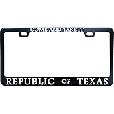 XYcustomBest Funny License Plate Frame for Women/Men - Come and Take It Republic of Texas Black