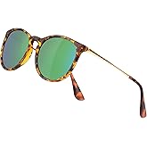 Yaserra Vintage Round Polarized Sunglasses for Women Men Classic Retro Trendy Designer Style Sun Glasses UV400 Protection