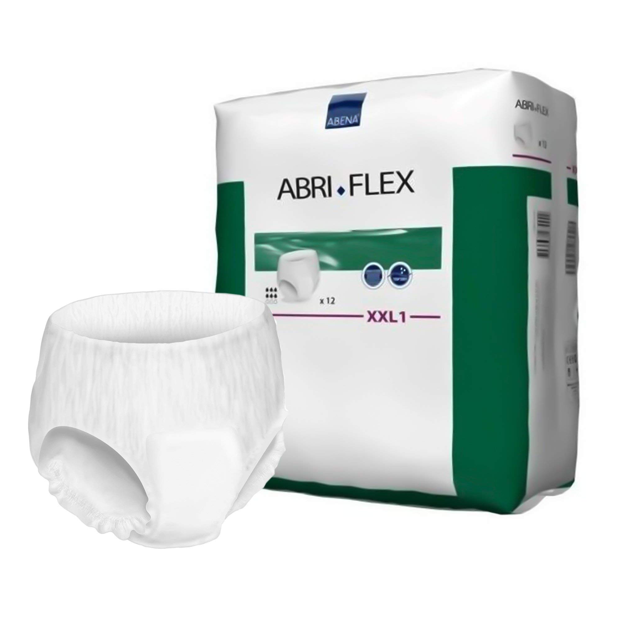 Abena Abri-Flex Incontinence Pants, Large Capacity Incontinence Pants For Men & Women, Breathable & Comfortable With Fast Absorption, Discreet Incontinence Pads - XXL1, 60-80" Waist, 1450ml, 12PK