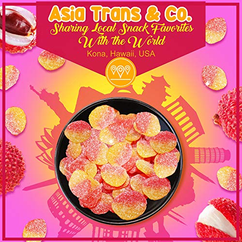 Asia Trans Lychee Gummies with Li Hing Mui Plum Powder | Hawaiian Favorite | Sweet & Sour Soft Gummy Candy