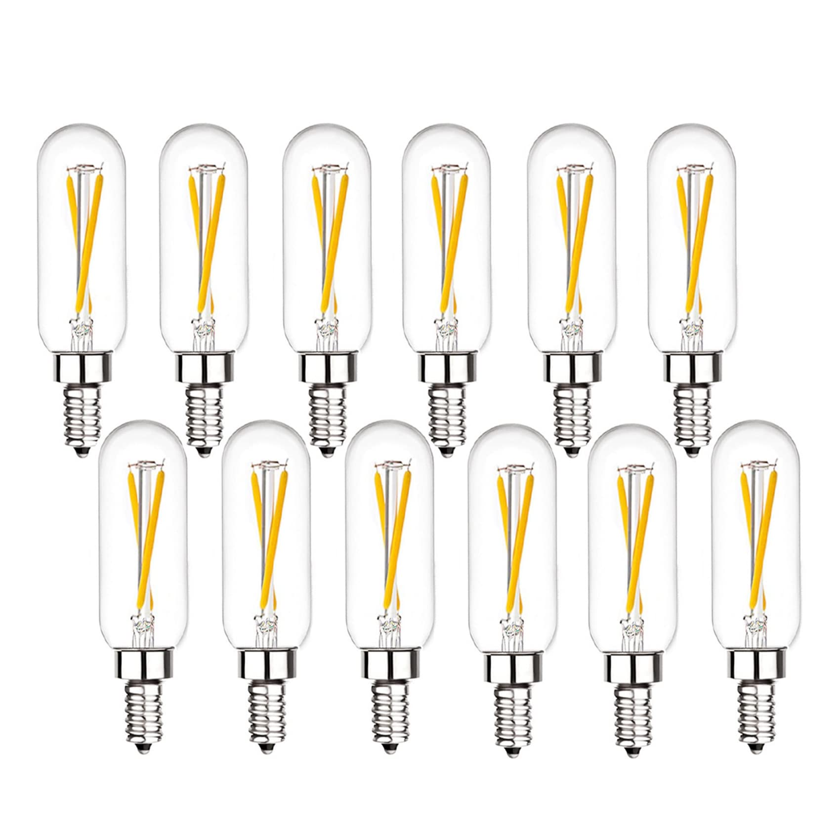 Photo 1 of T6 LED Bulb 25watt E12 Modern Chandelier Bulbs E12 LED Edison Bulb 4000K Dimmable Candelabra Edison Bulb 2W T6 Tubular Bulb for Chandelier Ceiling Light, 12 Pack