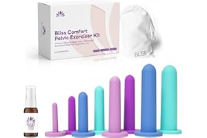 LOVING SEX Bliss Innovations Comfort 8-Piece Silicone Wellness Set – Full Progression Kit for Pelvic Floor Support & Flexibility – Soft, Body-Safe – Sizes 1–8 with Elegant Bag + 1.3 oz Glide Bottle – $10 Value